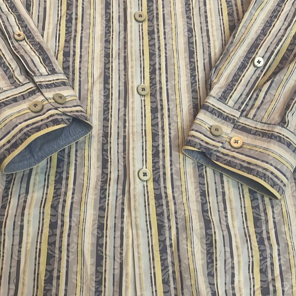 Tommy Bahama Men’s Multicolored Striped Long Sleeve Button Down Shirt - Picture 3 of 5